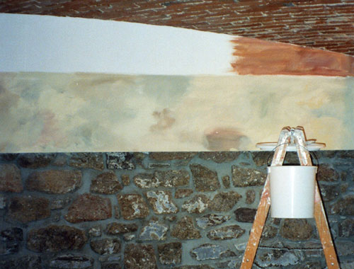 Imitierte Steinmauer